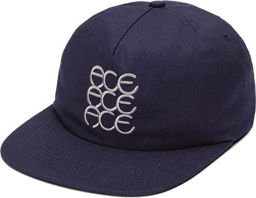 ACE RINGS 5 PANEL HAT ADJ-NAVY/WHT