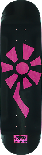 Black Label FLOWER POWER DECK-8.25 BLACK/PINK VENEER