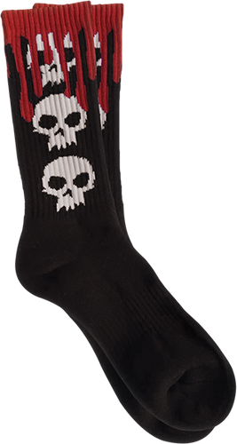 ZERO 3 SKULL BLOOD CREW SOCKS BLACK 1pr