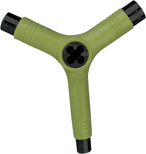 PIG SKATE TOOL-OLIVE GREEN tri-socket/threader