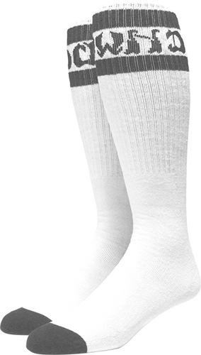 DOGTOWN STRIPED TUBE SOCKS WHITE/GREY 1pr