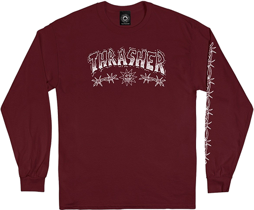 THRASHER BARBED WIRE LS M-MAROON