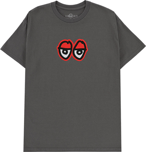 Krooked EYES LG SS S-CHARCOAL/RED