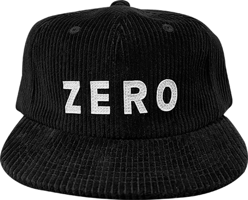 ZERO ARMY CORDUROY APPLIQUE HAT ADJ-BLACK/WHT