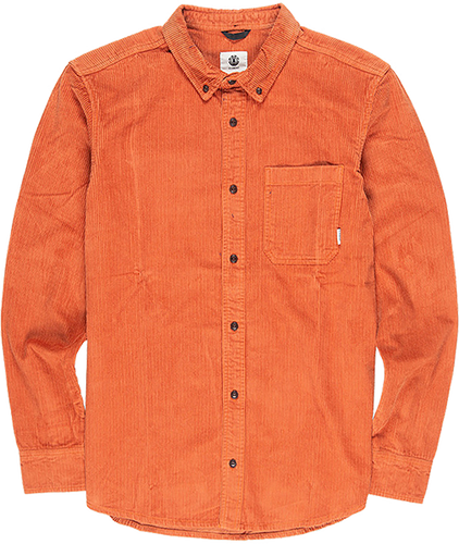 ELE LUMBER CORD L/S BUTTON UP S-GINGER BREAD