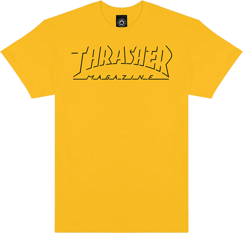 THRASHER SHADOW MAG LOGO SS M-GOLD