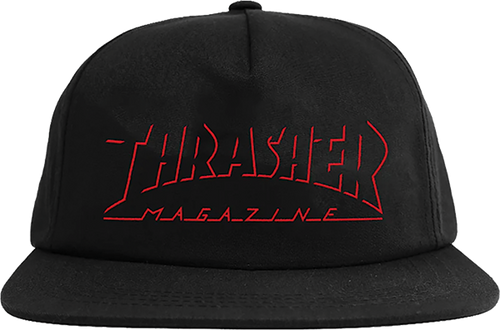 THRASHER SHADOW MAG LOGO HAT ADJ-BLACK