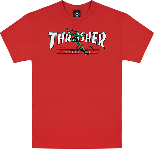 THRASHER RED CURB BY LSD WORLDPEACE SS M-RED