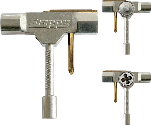 SLAPPY ST1 SKATE TOOL W/RETHREADER+PRESS SILVER