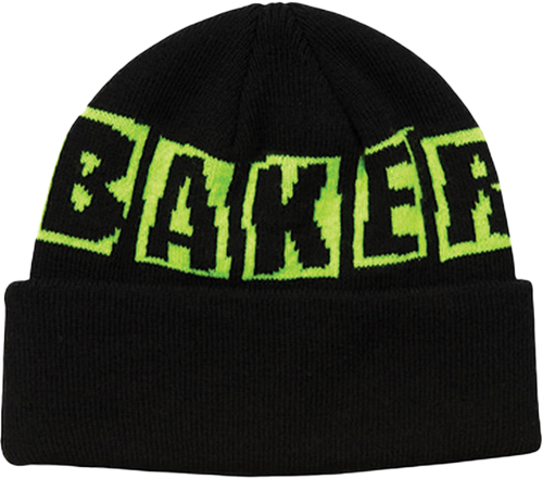 BAKER BRAND LOGO BEANIE BLACK/GRN