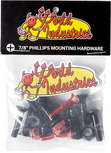 WI HARDWARE SET PHILLIPS 7/8" BLACK W/RED