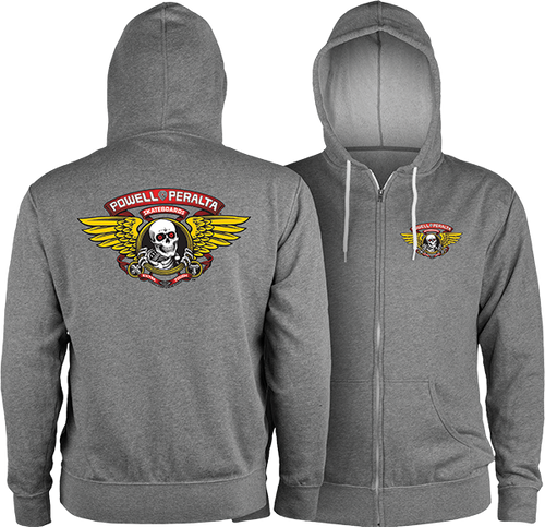 Powell Peralta WINGED RIPPER LWT ZIP HD/SWT L-GUN HTHR