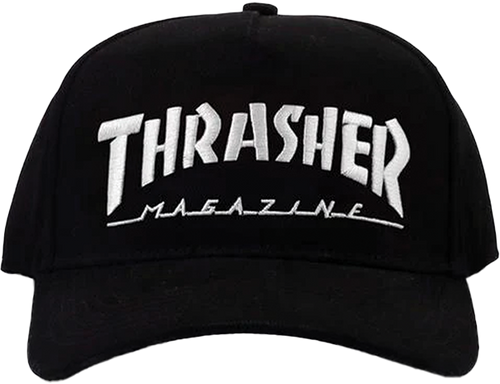 THRASHER MAG LOGO BALL CAP HAT ADJ-BLACK