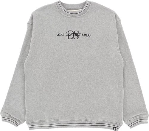 GIRL GS EMBROIDERED CREW/SWT GREY
