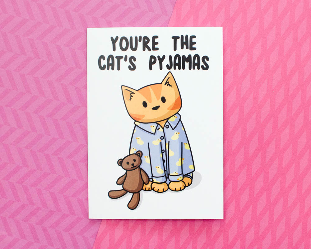 You're The Cat's Pyjamas Greetings Card Valentine's Day