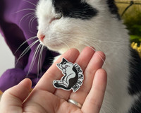 Leave Me Alone Cat - Acrylic Pin - Antisocial