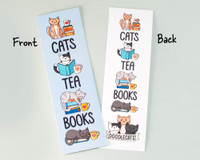 Cats, Tea and Books Bookmarks x2