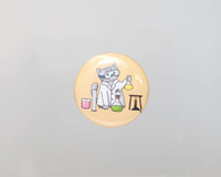 Chemist Scientist Cat - button badge