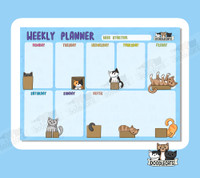 Weekly Planner- Desk pad - Digital Download - Blue and White