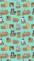 Cats in Boxes - Phone Wallpaper