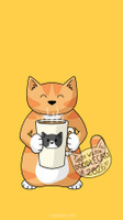 Ginger Coffee Cat - Phone Wallpaper