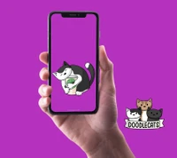 Hugging Coffee Cat - Phone Wallpaper
