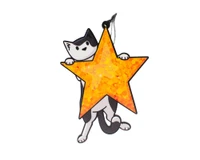 Star Cat - Wooden Christmas Decoration