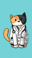 Vet/Doctor Cat - Phone Wallpaper