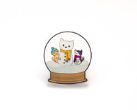 Snow Globe Christmas Cats Fridge Magnet