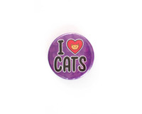I <3 Cats -  button badge 