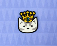 Crown Cat Mini  Iron On Patch