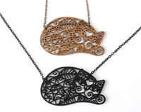 Spiral Cats - Statement Necklace - Lying Cat Spiral Cats - Statement Necklace - Lying Cat