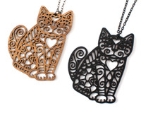 Spiral Cats - Statement Necklace - Sitting Side Spiral Cats - Statement Necklace - Sitting Side