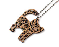 Spiral Cats - Statement Necklace - Standing Spiral Cats - Statement Necklace - Standing