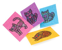 Super Doodley Cats - 4 Mini Cards (with Envelopes