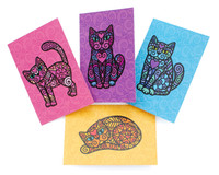 Super Doodley Cats - 4 Mini Cards (with Envelopes