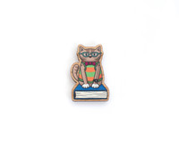Nerd Cat - Wooden Pin