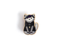 Goth Cat - Wooden Pin