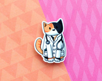 Doctor - Vet - Calico Cat - Acrylic Pin Doctor - Vet - Calico Cat - Acrylic Pin