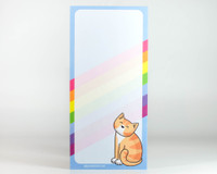 Summer Rainbow Cat Notepad with optional magnet 