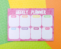 Pink Cats - Mini Weekly Planner- Desk pad - Notepad A5