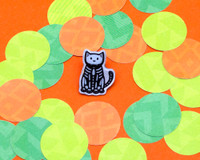 Skeleton Cat - Halloween Metal Pin  Skeleton Cat - Halloween Metal Pin