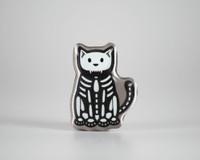 Skeleton Cat - Halloween Metal Pin  Skeleton Cat - Halloween Metal Pin