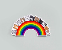 Rainbow Kitties - Vinyl cat sticker