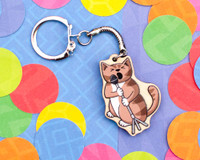 Singing Cat - Wooden Key Ring - Artemis Cat