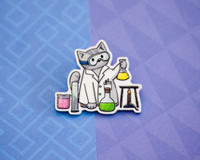 Chemist Cat - Acrylic Pin -STEM
