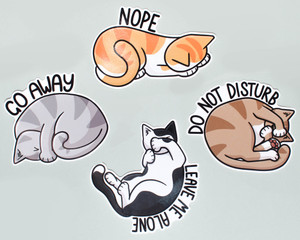 Antisocial Cat Stickers Antisocial Cat Stickers