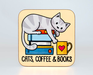 Cats Coffee and Books - Coaster Cats Coffee and Books - Coaster