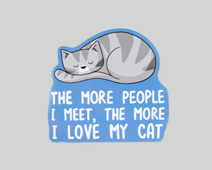 The More People I Meet The More I Love My Cat - Cat Sticker The More People I Meet The More I Love My Cat - Cat Sticker