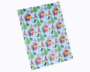 Cats Christmas Wrapping Paper - Blue Cats Christmas Wrapping Paper - Blue